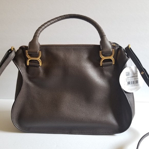 Chloe Medium Marcie Leather Satchel Bold Brown - Picture 5 of 12